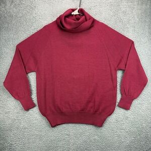 Tica Burgundy‎ Wool Acrylic Blend Cowl Neck Sweater Size L Made in Italy